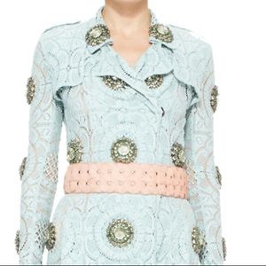 Burberry Pale Coral Pink Rubber Flower Belt